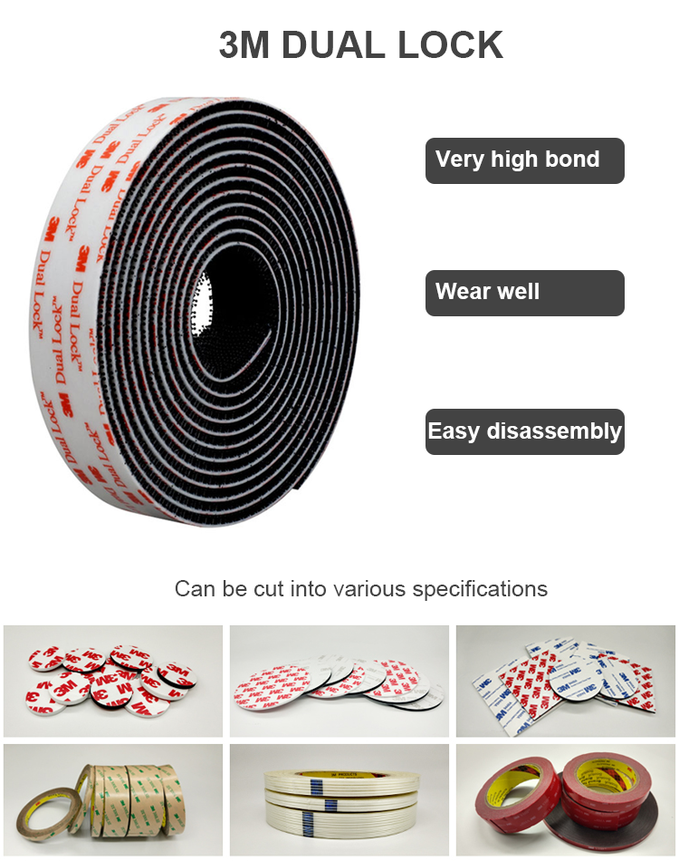 2019 Hot selling heavy duty micro thin square nylon self adhesive 3m dual lock hook and loop magic tape strap
