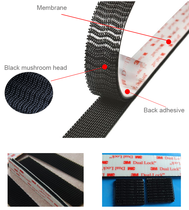 2019 Hot selling heavy duty micro thin square nylon self adhesive 3m dual lock hook and loop magic tape strap