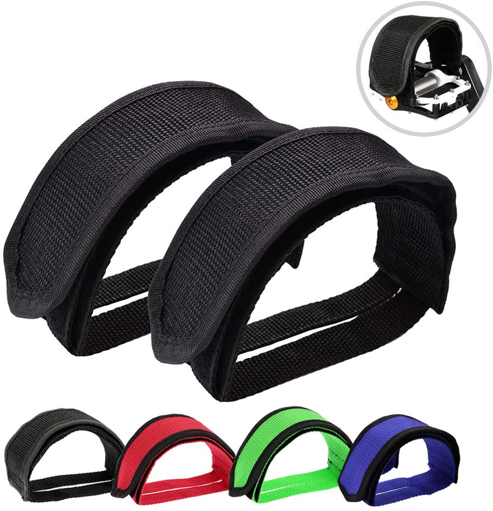 Mountain Bike Straps Pedal Foot Straps Hook Loop Double Wide Toe Bike