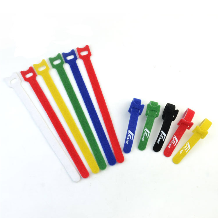 hot sale colorful Nylon double side velcro Cable Tie with printed logo