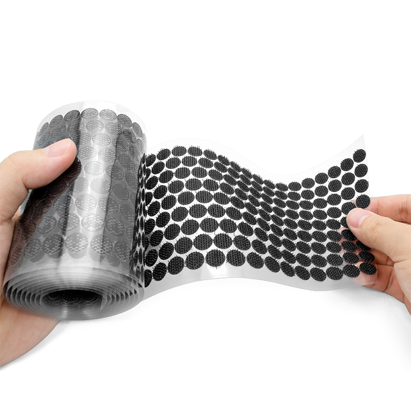 Thin Clear Fasteners hook and loop sticker round dots