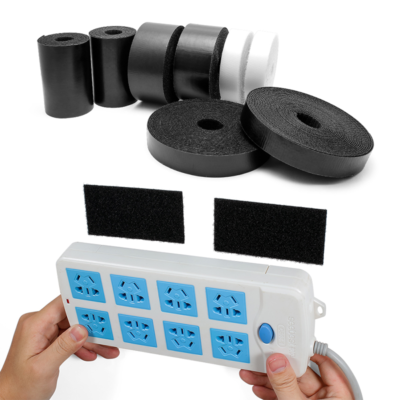 Super strong self adhesive hook and loop fastener black die-cut double sided adhesive tape