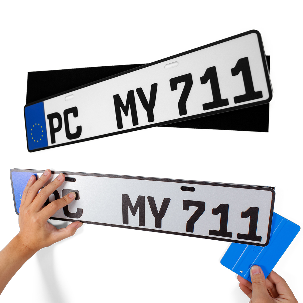 Popular holder tape license plate heavy duty Number Holder Hook And Loop Tape soft license plate stick pad for car
