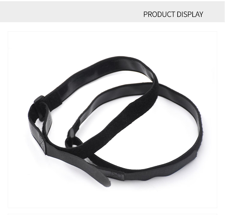 Customized Design Deck  Slipping Buckle Custom Company Elastic For Colth Hook And Loop Strap With Black Color