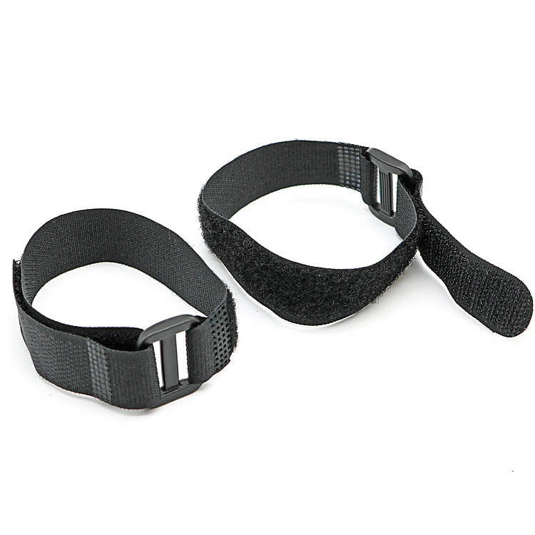 Customized Design Deck  Slipping Buckle Custom Company Elastic For Colth Hook And Loop Strap With Black Color