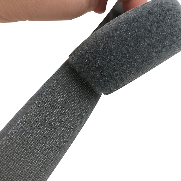Good Quality Garment Fabric Fastener Tape Washable gray 20mm Sewing On Hook And Loop
