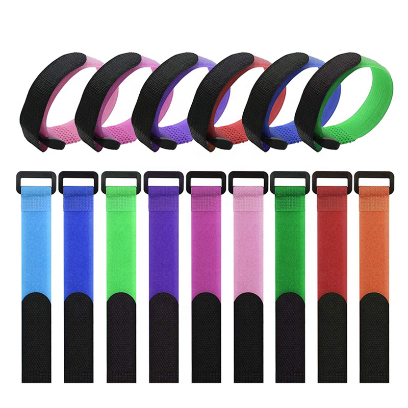 Custom nylon hook and loop battery strap with plastic buckle non-slip hook and loop strap