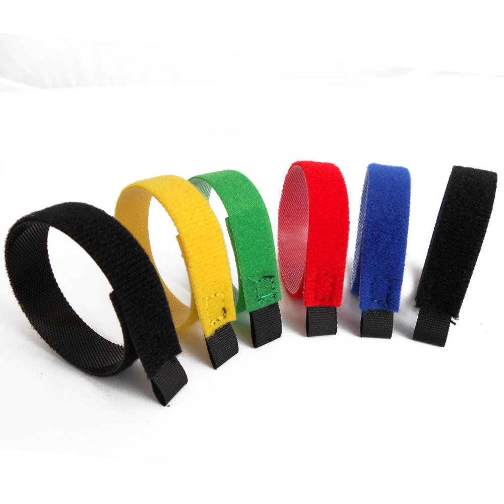 High Quality Colorful Self Locking Hook and Loop Strap Cutaful Back to Back Cable Ties with Pull ring