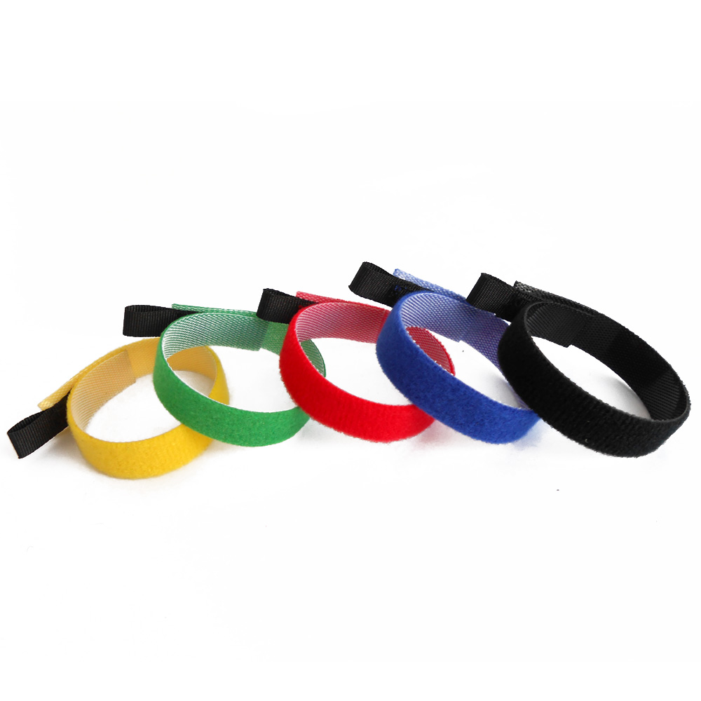 High Quality Colorful Self Locking Hook and Loop Strap Cutaful Back to Back Cable Ties with Pull ring