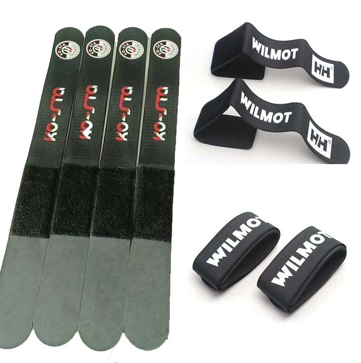 Top quality snow rubber band ski straps adjustable hook and loop carry strap